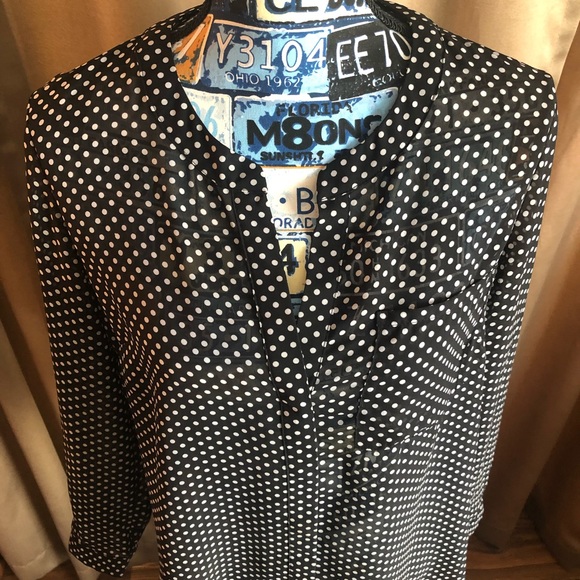 Sandro Studio Sheer Polka Dot Blouse - Picture 3 of 13